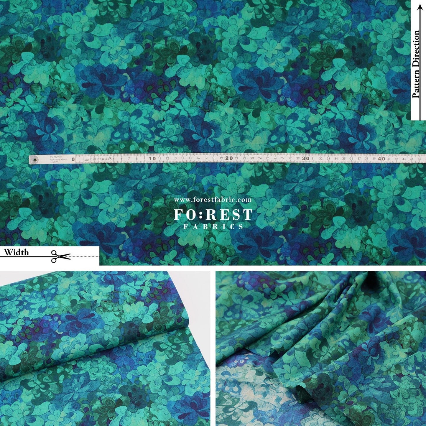 Liberty of London (Cotton Tana Lawn Fabric) - Emerald Bay B - FO:REST Fabric 布恩堂Liberty fabrictana lawnjapanese fabricykk zipper
