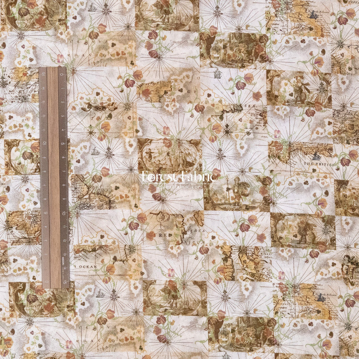 Liberty of London (Cotton Tana Lawn Fabric) - HoneyMoon Map - FO:REST Fabric 布恩堂Liberty fabrictana lawnjapanese fabricykk zipper