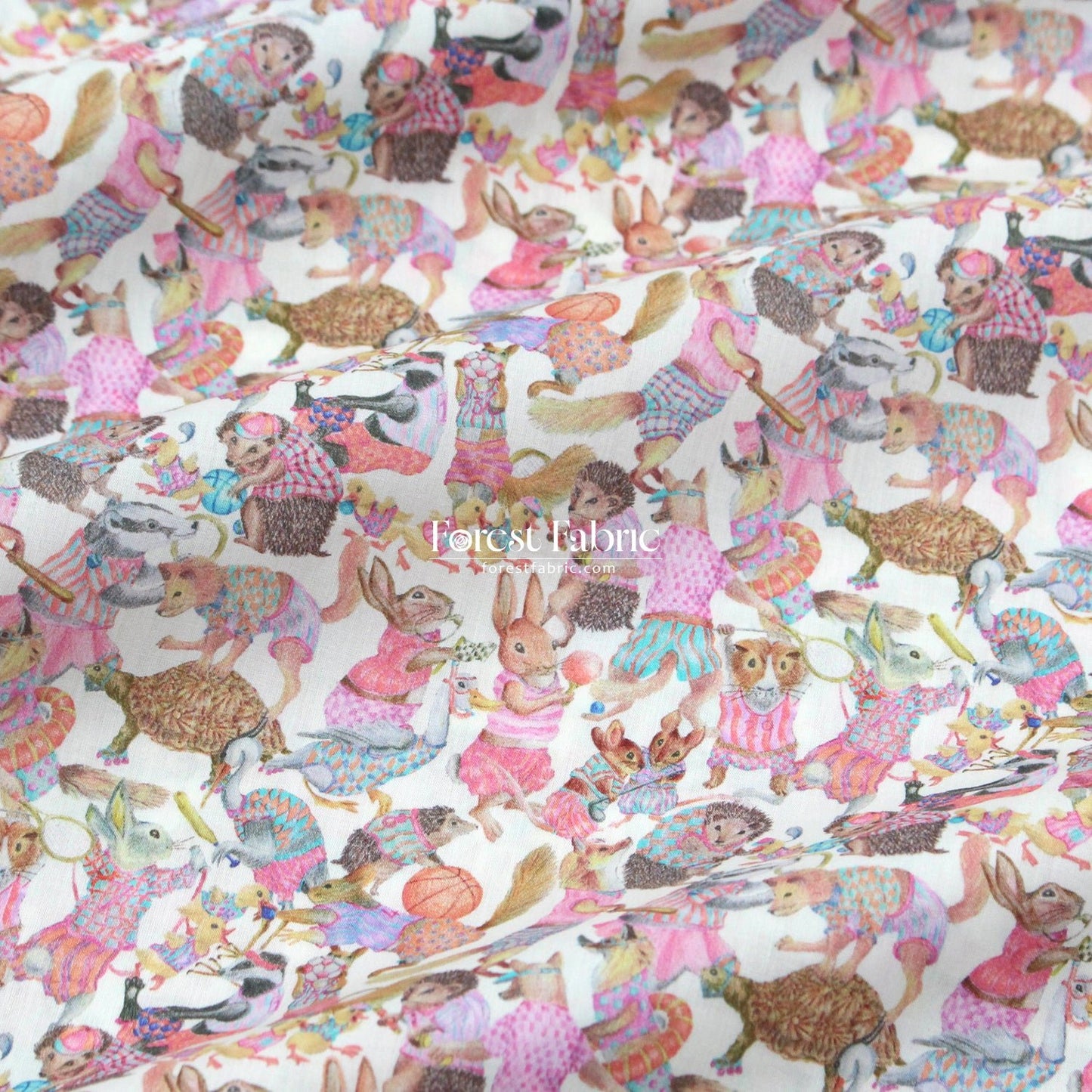 Liberty of London (Cotton Tana Lawn Fabric) - Hullabaloo Pink Blue - FO:REST Fabric 布恩堂Liberty fabrictana lawnjapanese fabricykk zipper