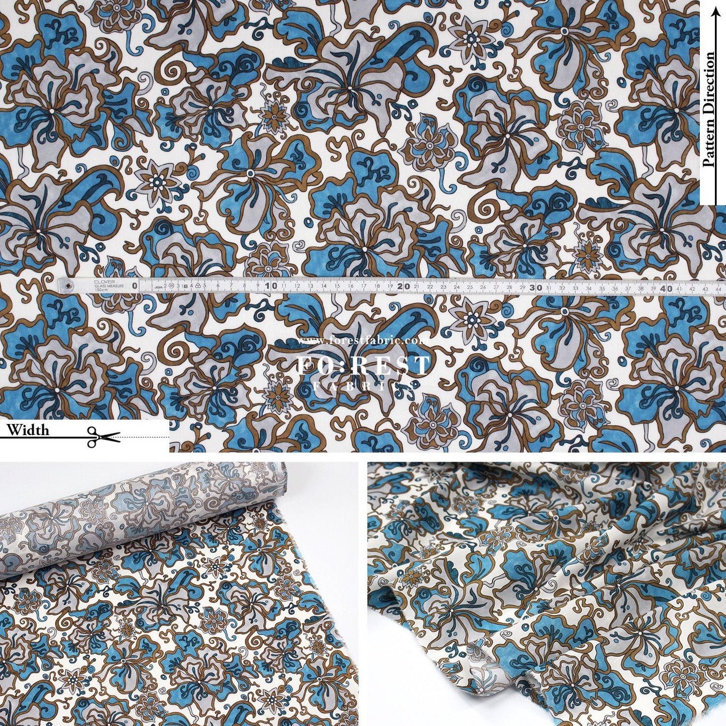 Liberty of London (Cotton Tana Lawn Fabric) - King's Road - FO:REST Fabric 布恩堂Liberty fabrictana lawnjapanese fabricykk zipper