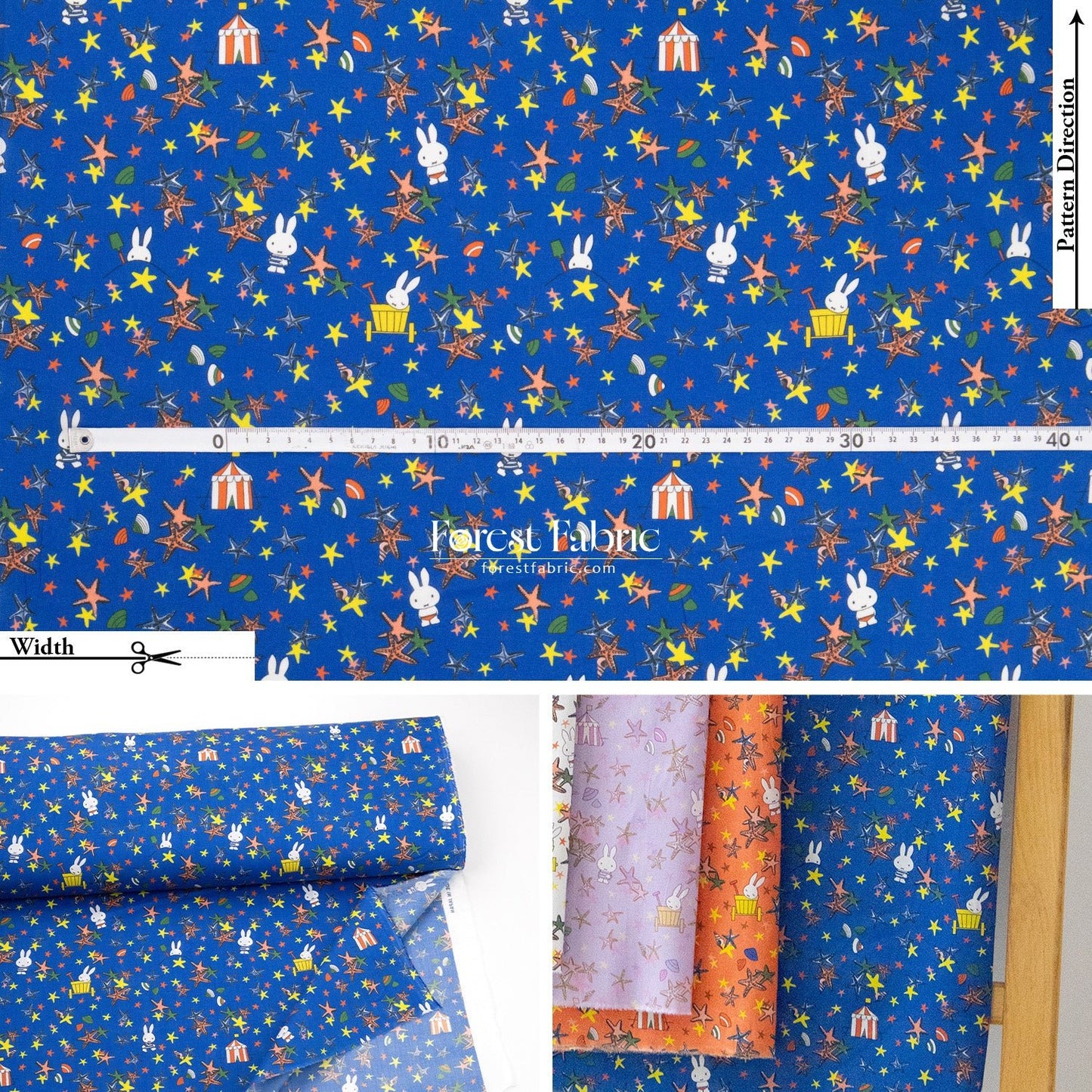 Liberty of London (Cotton Tana Lawn Fabric) - Miffy SEASIDE ESCAPE - FO:REST Fabric 布恩堂Liberty fabrictana lawnjapanese fabricykk zipper