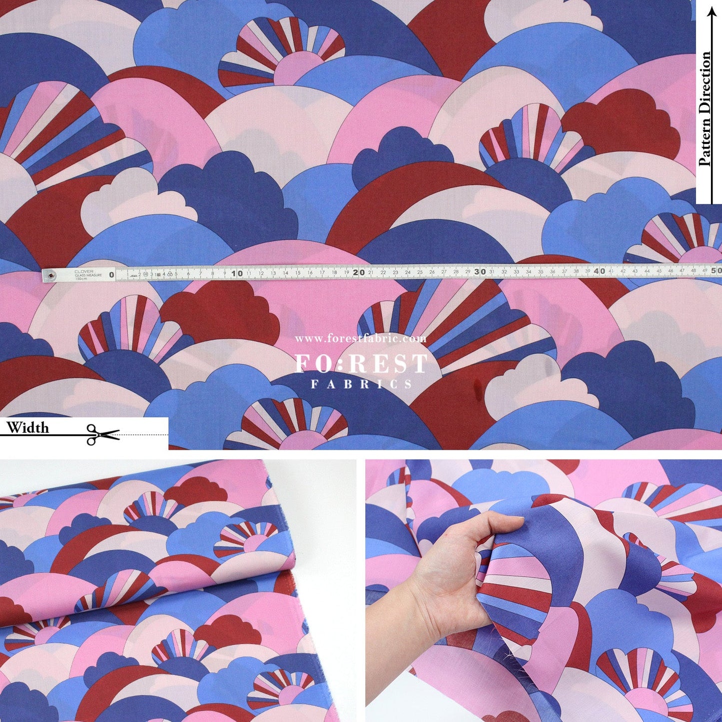 Liberty of London (Cotton Tana Lawn Fabric) - Over the Hills - FO:REST Fabric 布恩堂Liberty fabrictana lawnjapanese fabricykk zipper