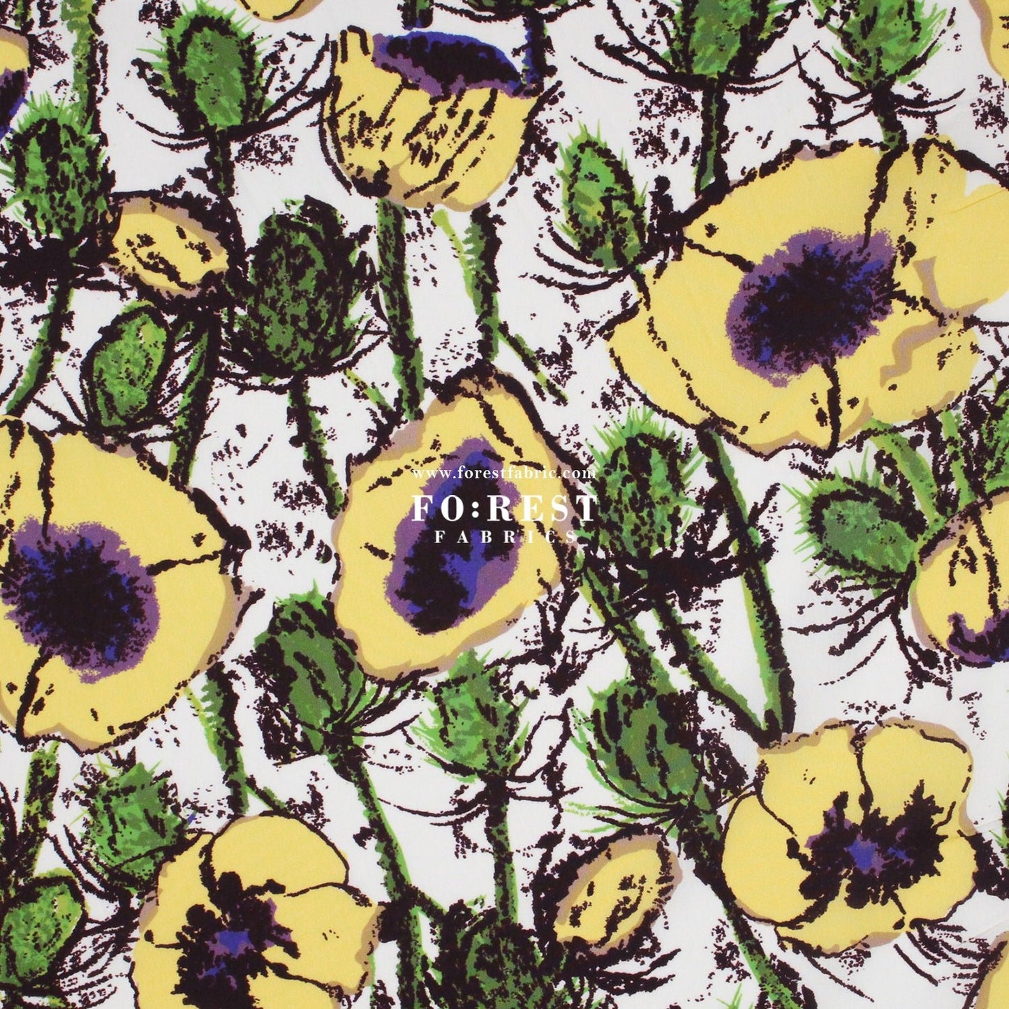 Liberty of London (Cotton Tana Lawn Fabric) - Poppy Junilee Green - FO:REST Fabric 布恩堂Liberty fabrictana lawnjapanese fabricykk zipper