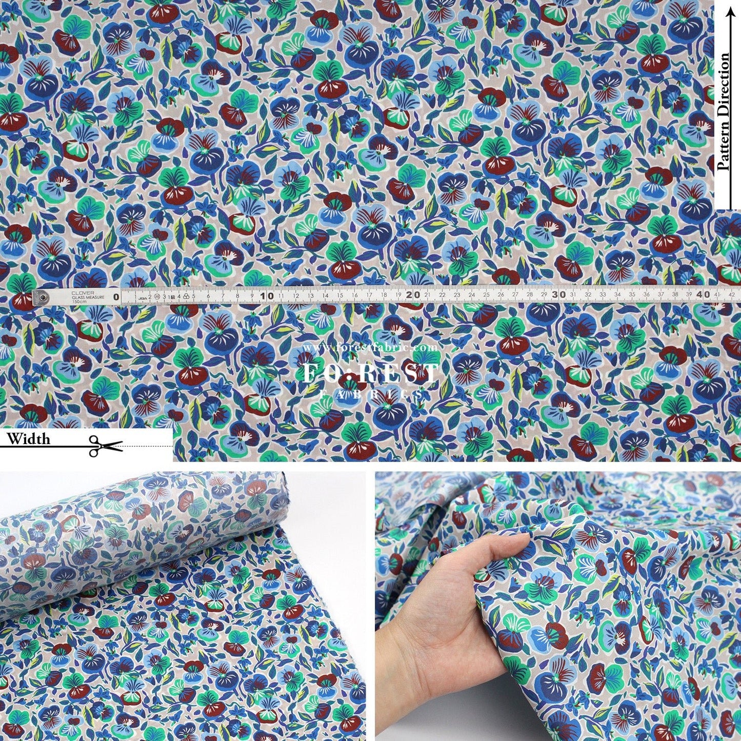 Liberty of London (Cotton Tana Lawn Fabric) - Pru Roskrow - FO:REST Fabric 布恩堂Liberty fabrictana lawnjapanese fabricykk zipper