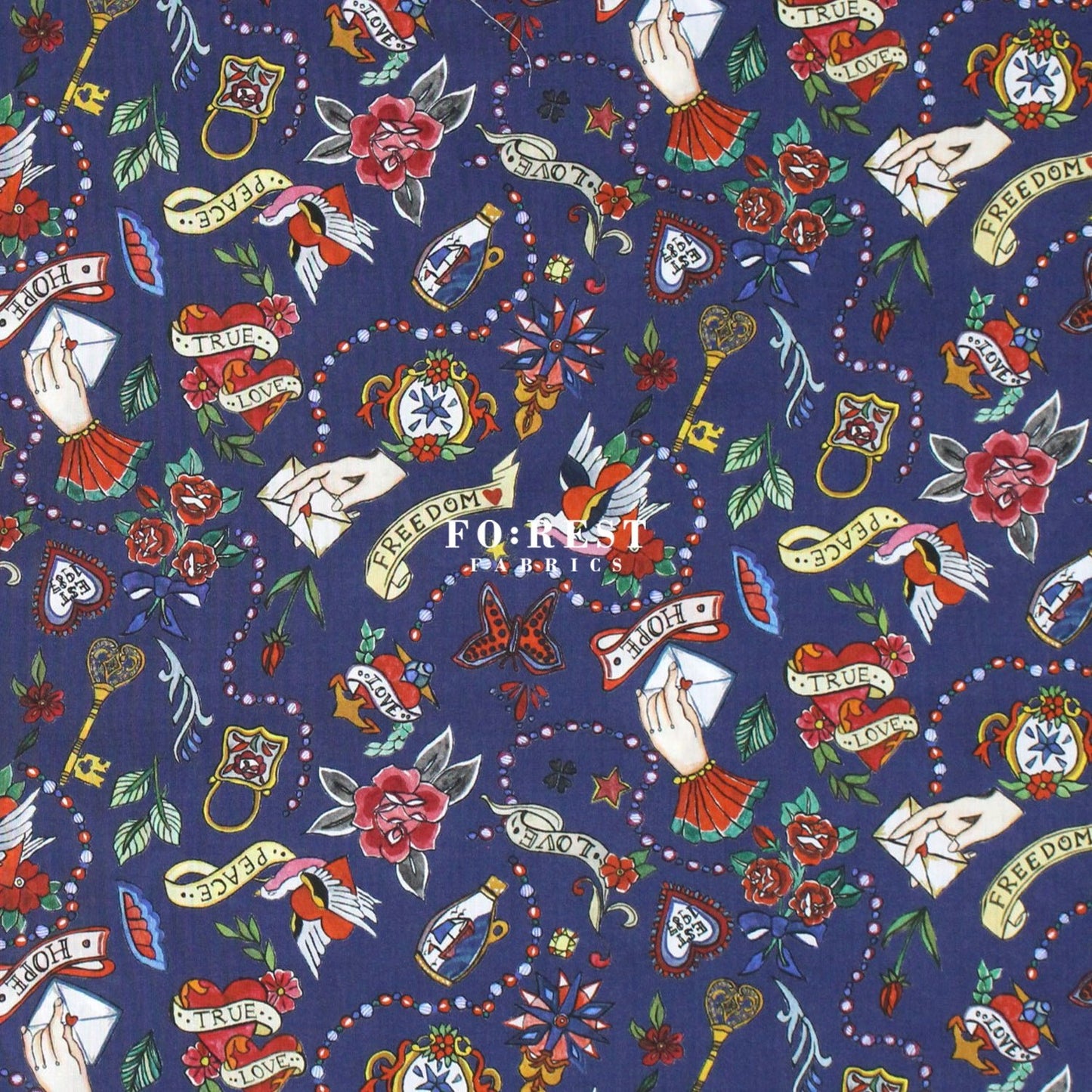 Liberty of London (Cotton Tana Lawn Fabric) - True Love - FO:REST Fabric 布恩堂Liberty fabrictana lawnjapanese fabricykk zipper