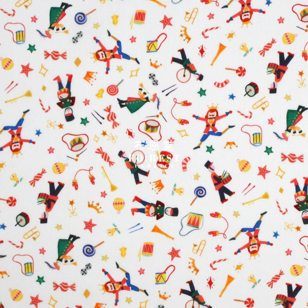 Liberty Of London (Cotton Tana Lawn Fabric) - Tumbling Toys Milky Cotton