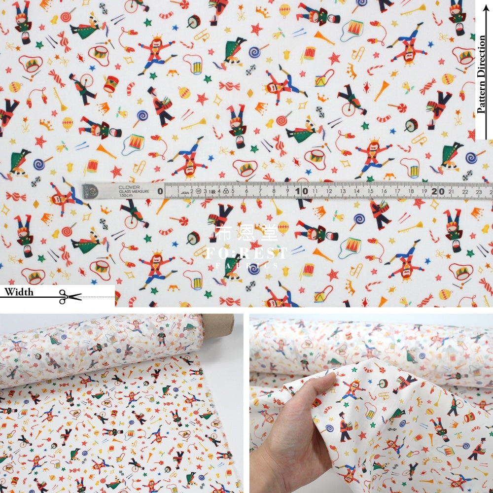 Liberty Of London (Cotton Tana Lawn Fabric) - Tumbling Toys Milky Cotton