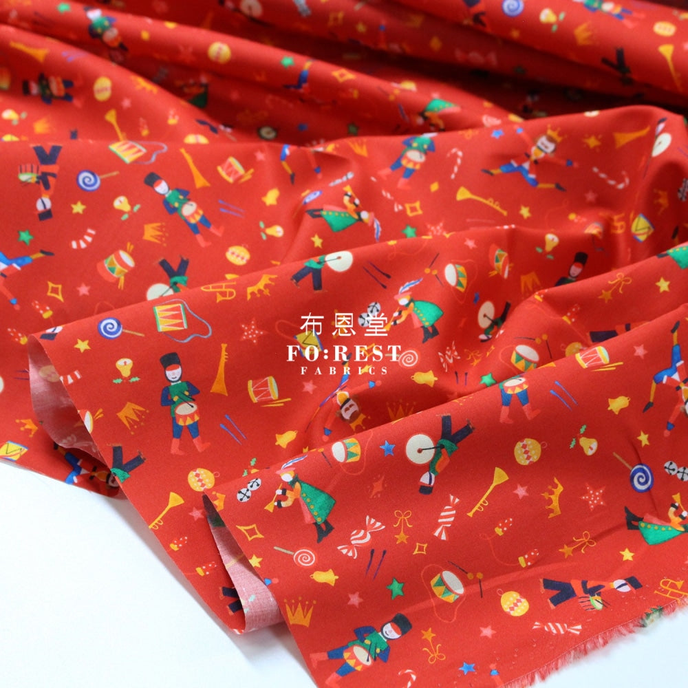 Liberty Of London (Cotton Tana Lawn Fabric) - Tumbling Toys Red Cotton