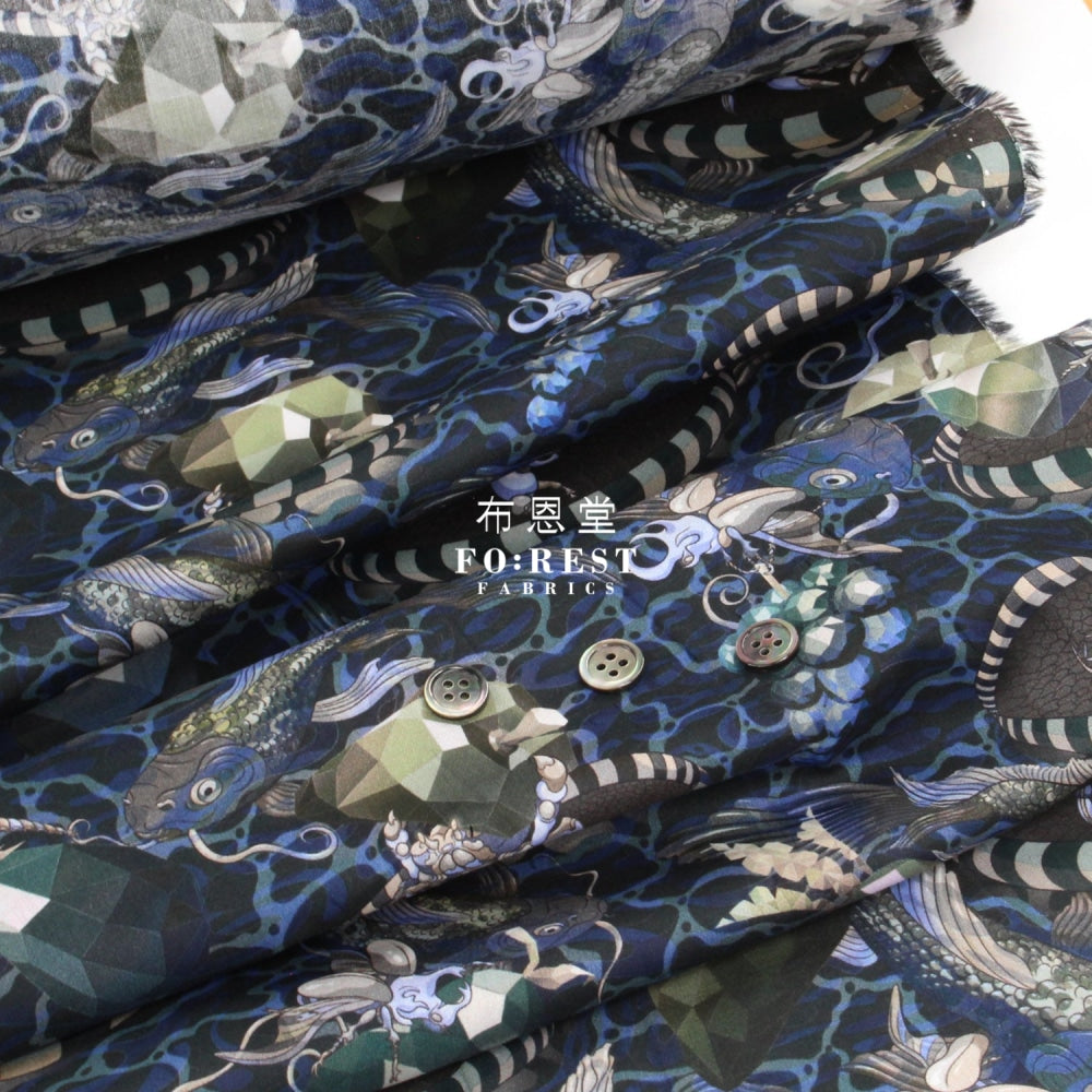 Liberty Of London (Cotton Tana Lawn Fabric) - Wilde World Black Cotton