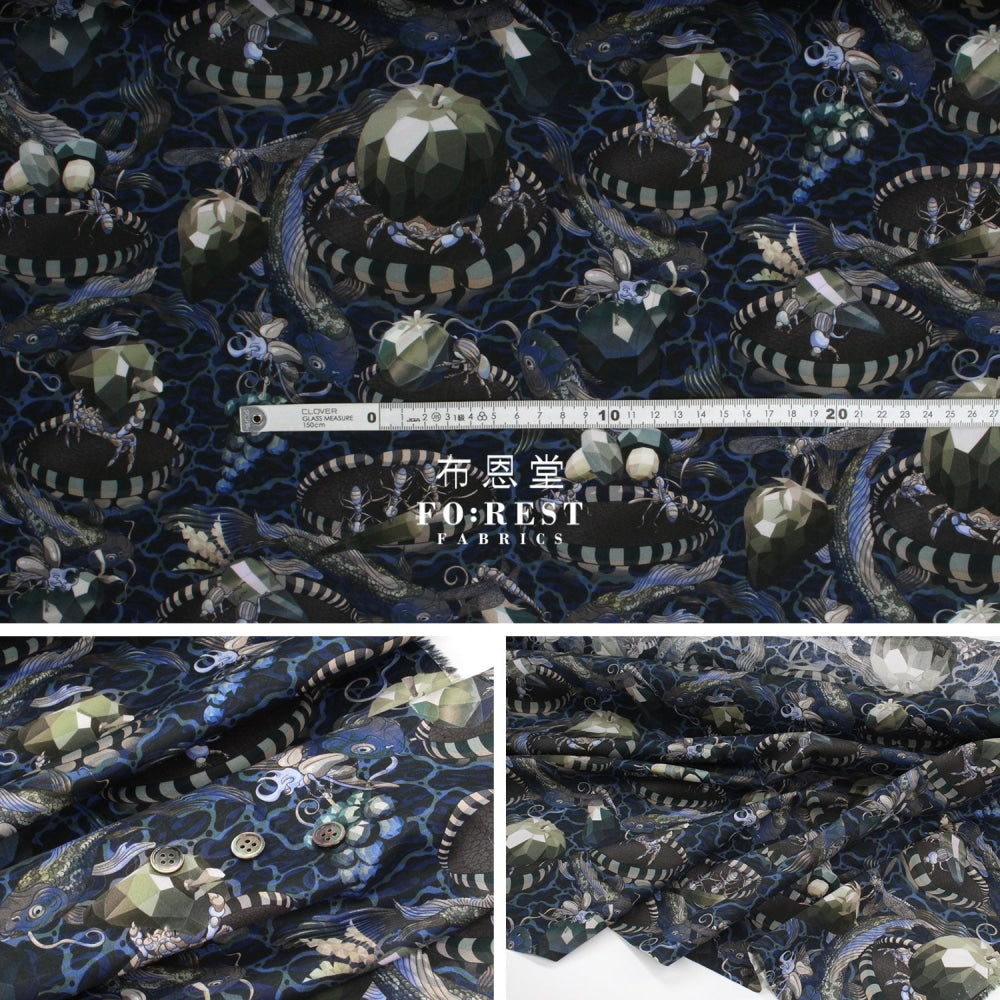 Liberty Of London (Cotton Tana Lawn Fabric) - Wilde World Black Cotton