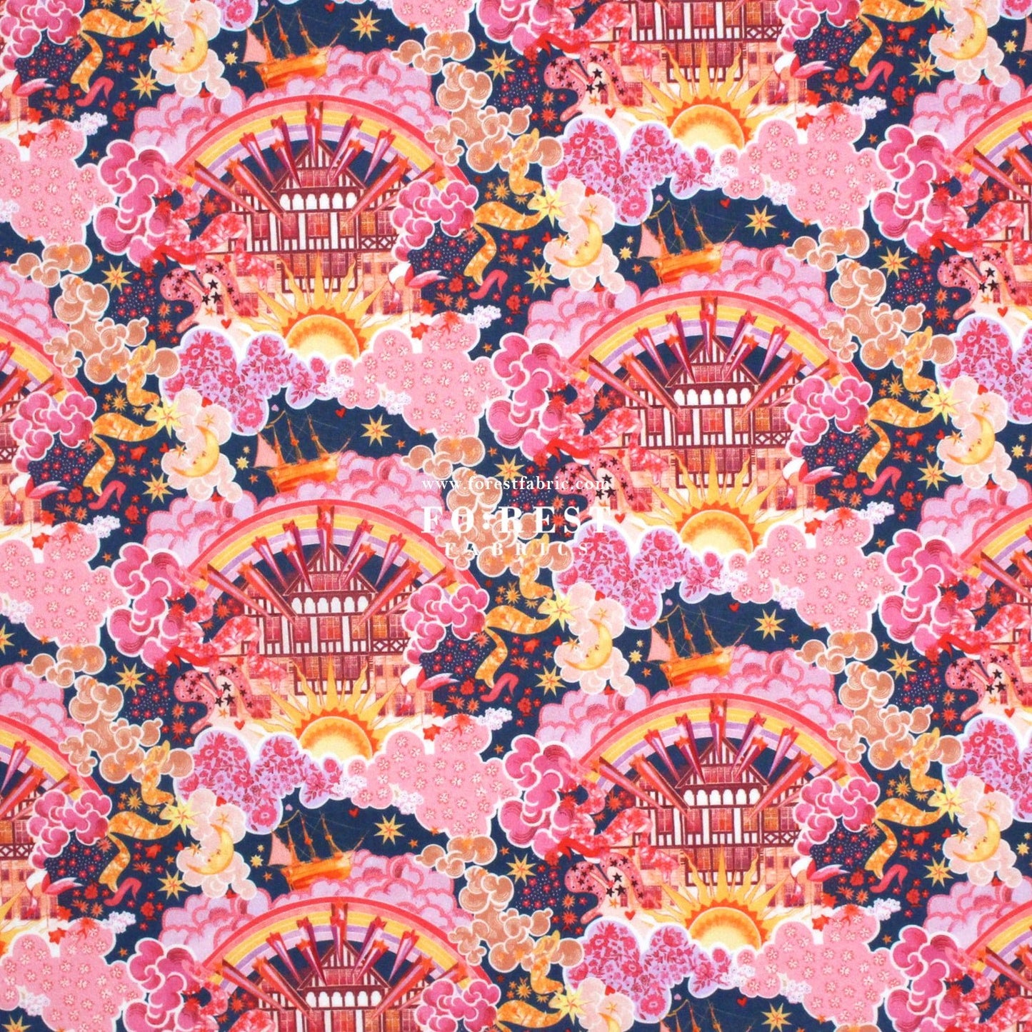 Liberty of London (Organic Tana Lawn Cotton Fabric) - Tudor Dream A - FO:REST Fabric 布恩堂Liberty fabrictana lawnjapanese fabricykk zipper
