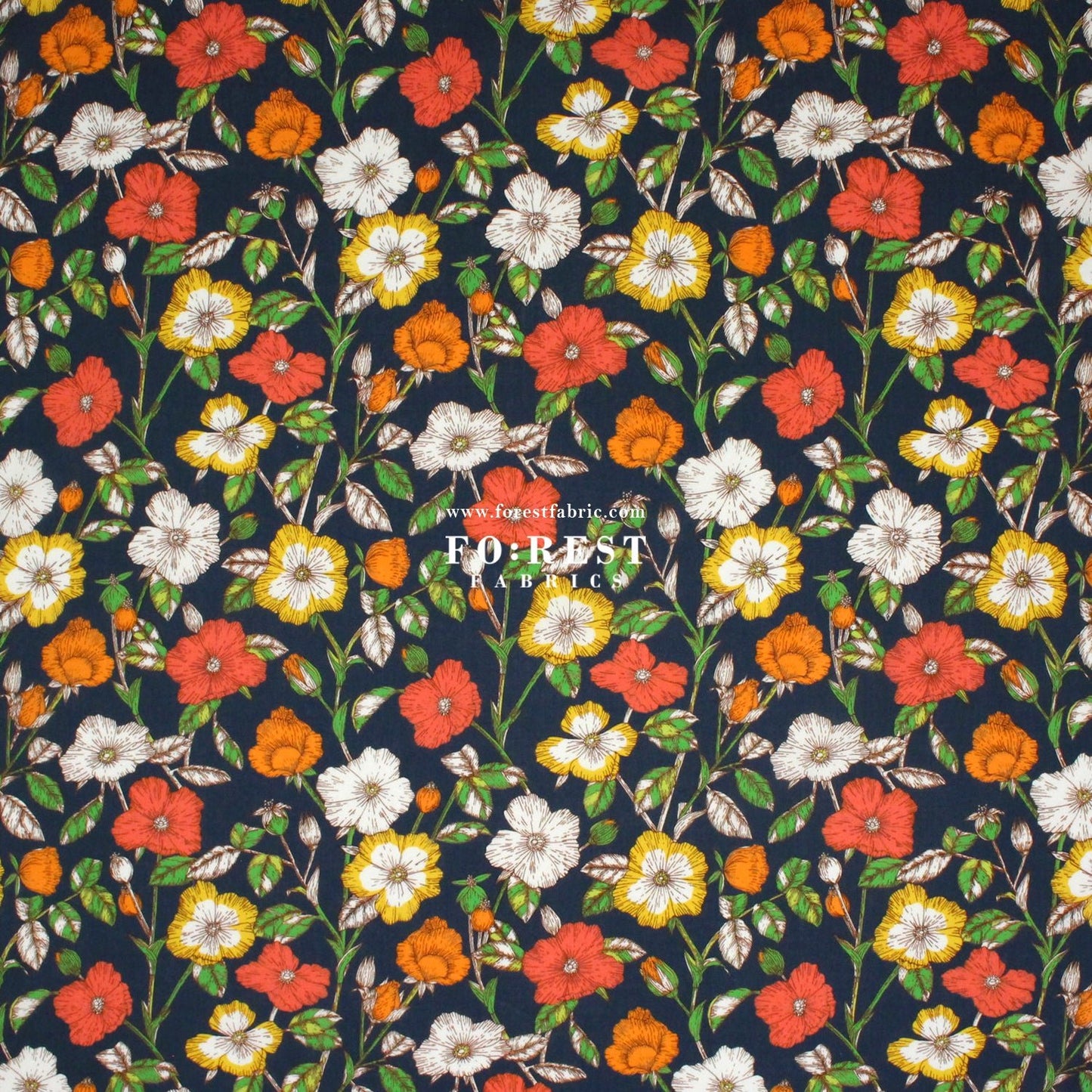 Liberty of London (Organic Tana Lawn Cotton Fabric) - Wild Petals C - FO:REST Fabric 布恩堂Liberty fabrictana lawnjapanese fabricykk zipper