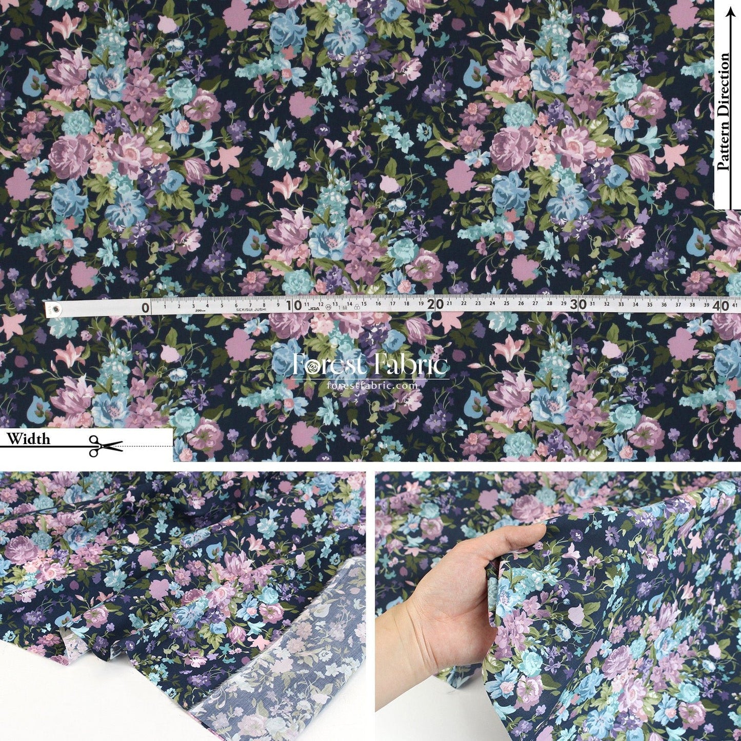 Liberty of London (Tana Lawn™ Cotton Fabric) - BOUQUET PARADE - FO:REST Fabric 布恩堂Liberty fabrictana lawnjapanese fabricykk zipper