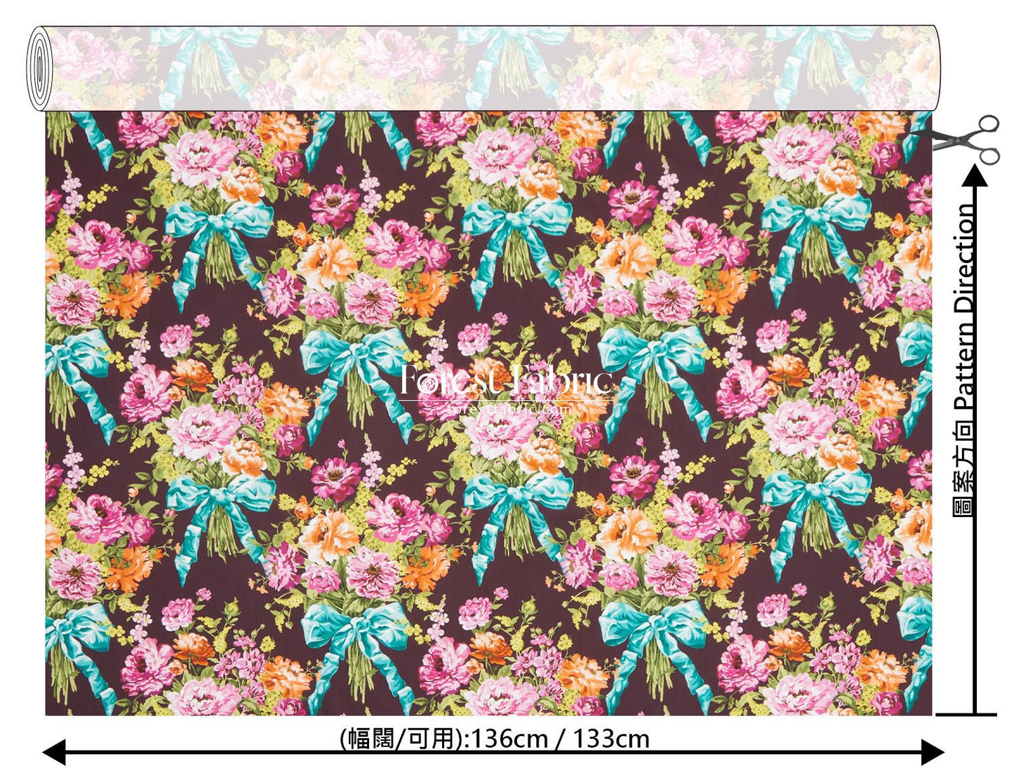 Liberty of London (Tana Lawn™ Cotton Fabric) - BOW BOUQUET - FO:REST Fabric 布恩堂Liberty fabrictana lawnjapanese fabricykk zipper