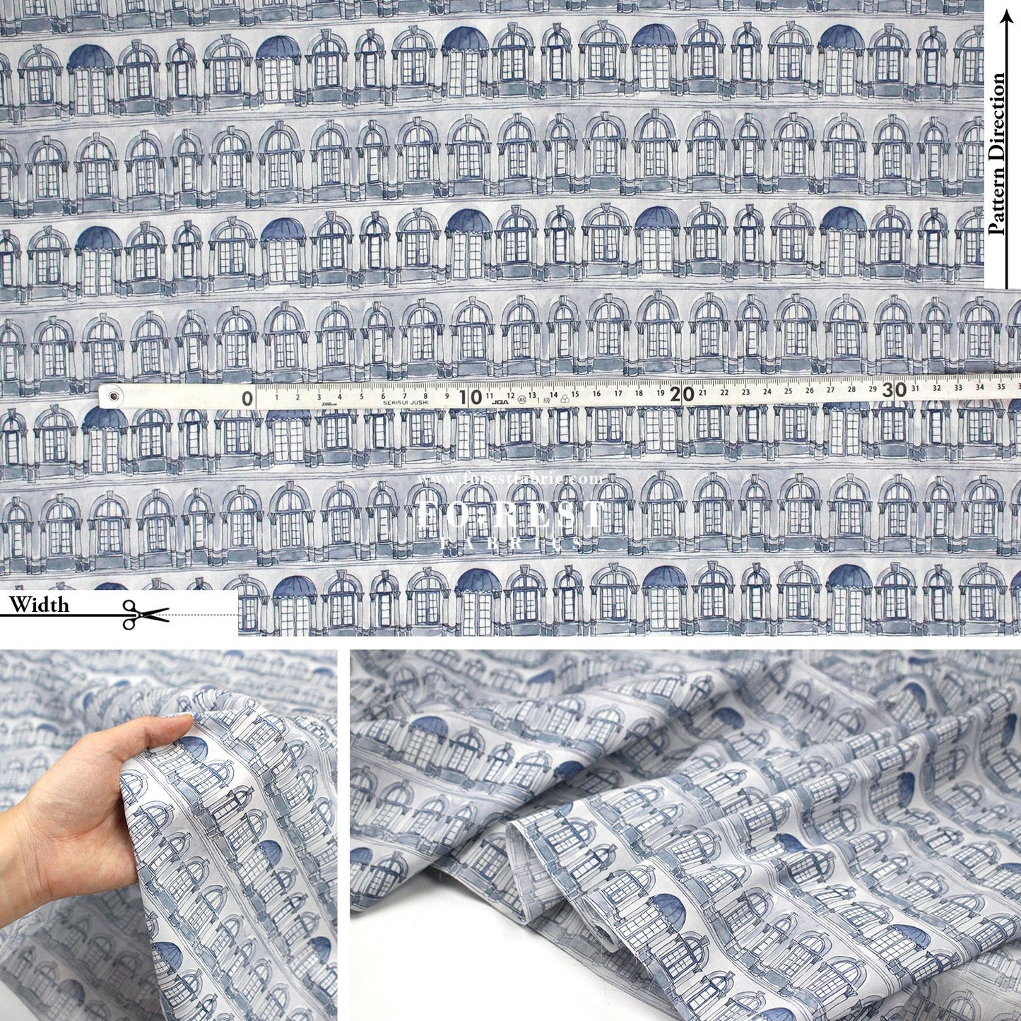 Liberty of London (Tana Lawn™ Cotton Fabric) - Colonial Arches - FO:REST Fabric 布恩堂Liberty fabrictana lawnjapanese fabricykk zipper