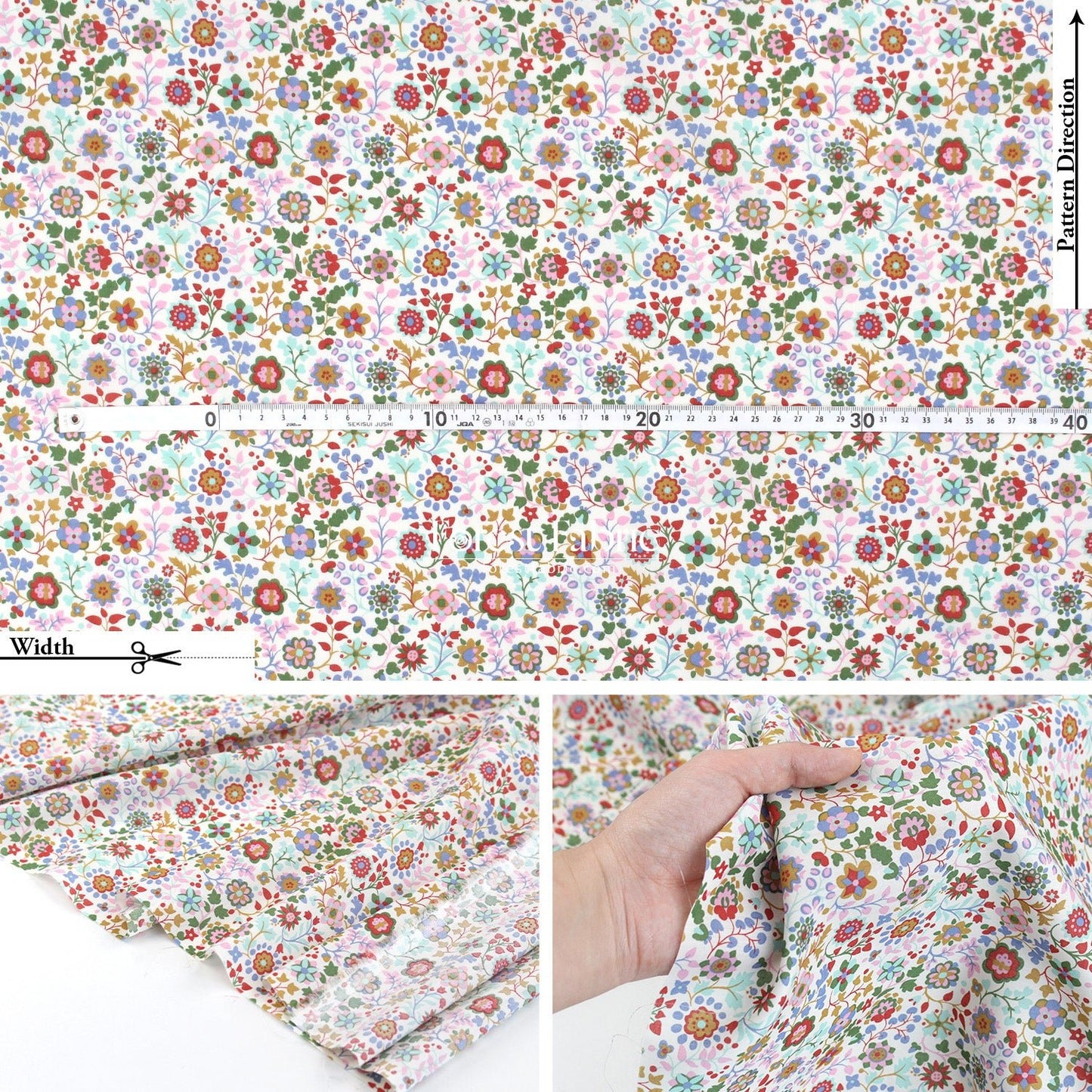 Liberty of London (Tana Lawn™ Cotton Fabric) - Dasha Floral - FO:REST Fabric 布恩堂Liberty fabrictana lawnjapanese fabricykk zipper