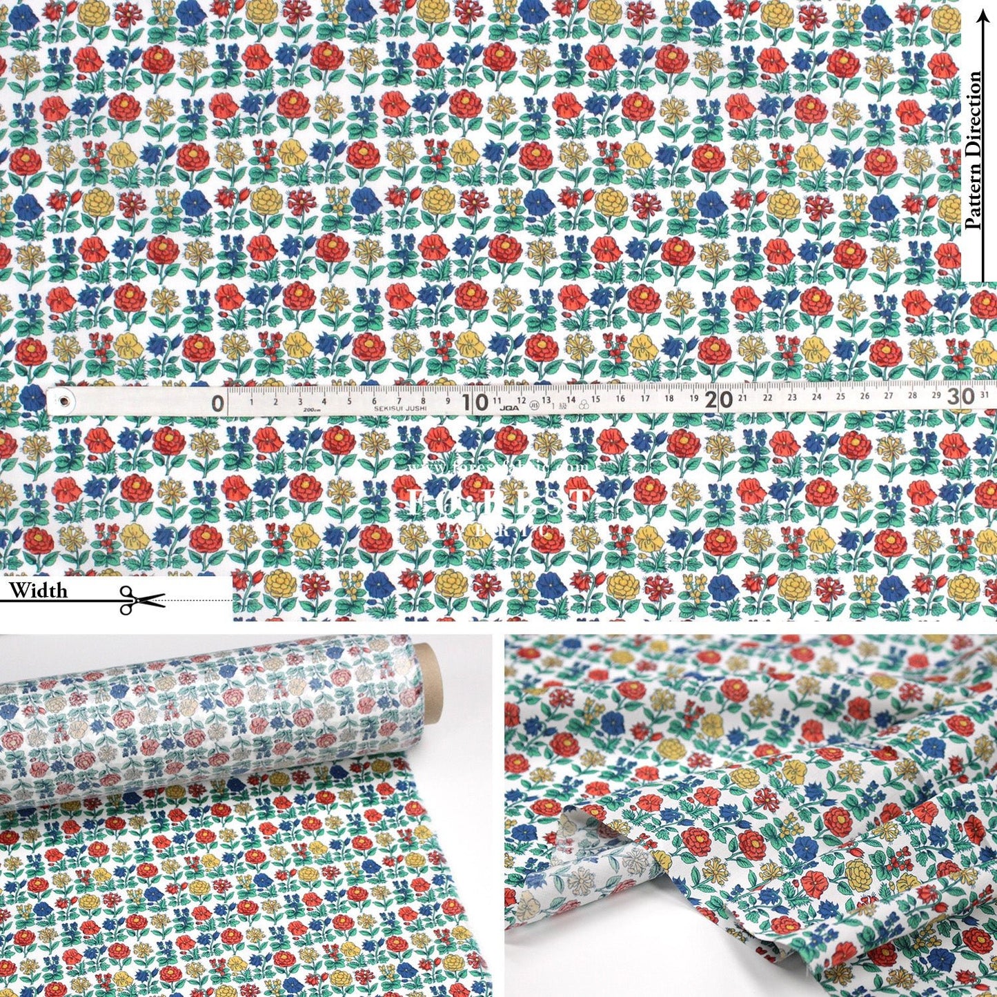 Liberty of London (Tana Lawn™ Cotton Fabric) - Davalia Flowers - FO:REST Fabric 布恩堂Liberty fabrictana lawnjapanese fabricykk zipper