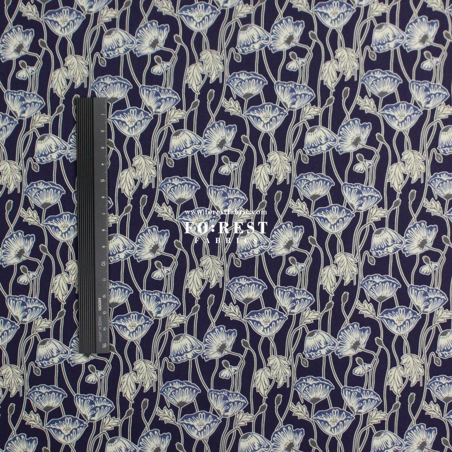Liberty of London (Tana Lawn™ Cotton Fabric) - Erito Poppy - FO:REST Fabric 布恩堂Liberty fabrictana lawnjapanese fabricykk zipper