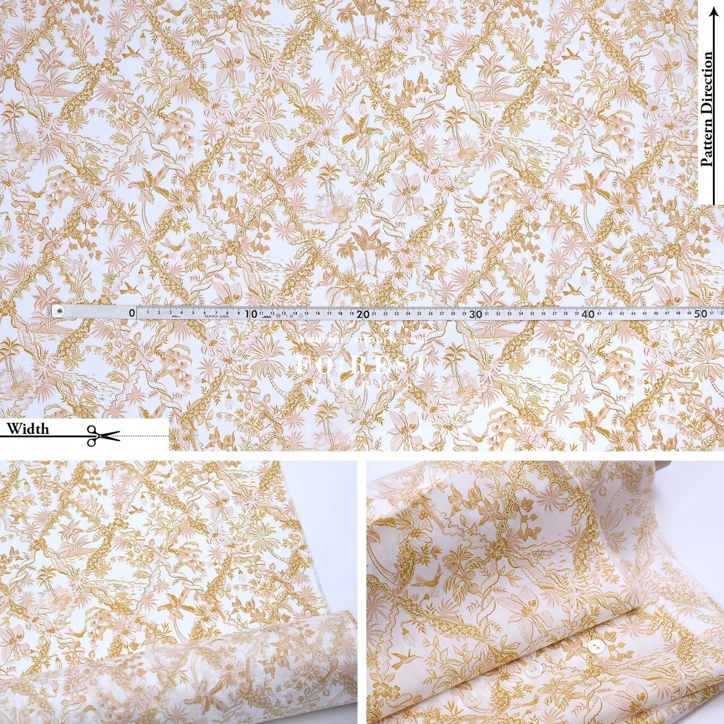 Liberty of London (Tana Lawn™ Cotton Fabric) - Tropical Toile - FO:REST Fabric 布恩堂Liberty fabrictana lawnjapanese fabricykk zipper