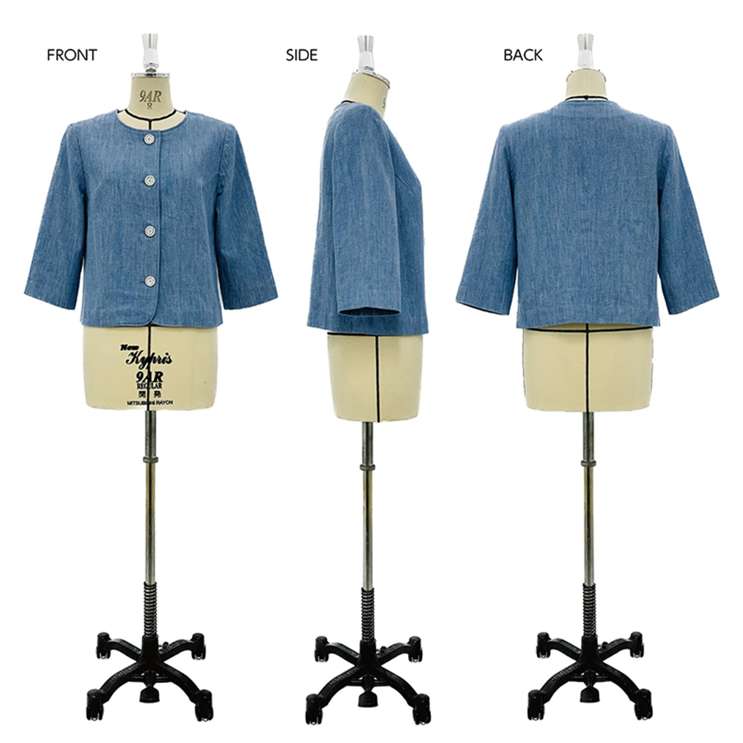No - Collar Jacket Ladys | Paper pattern - FO:REST Fabric 布恩堂Liberty fabrictana lawnjapanese fabricykk zipper