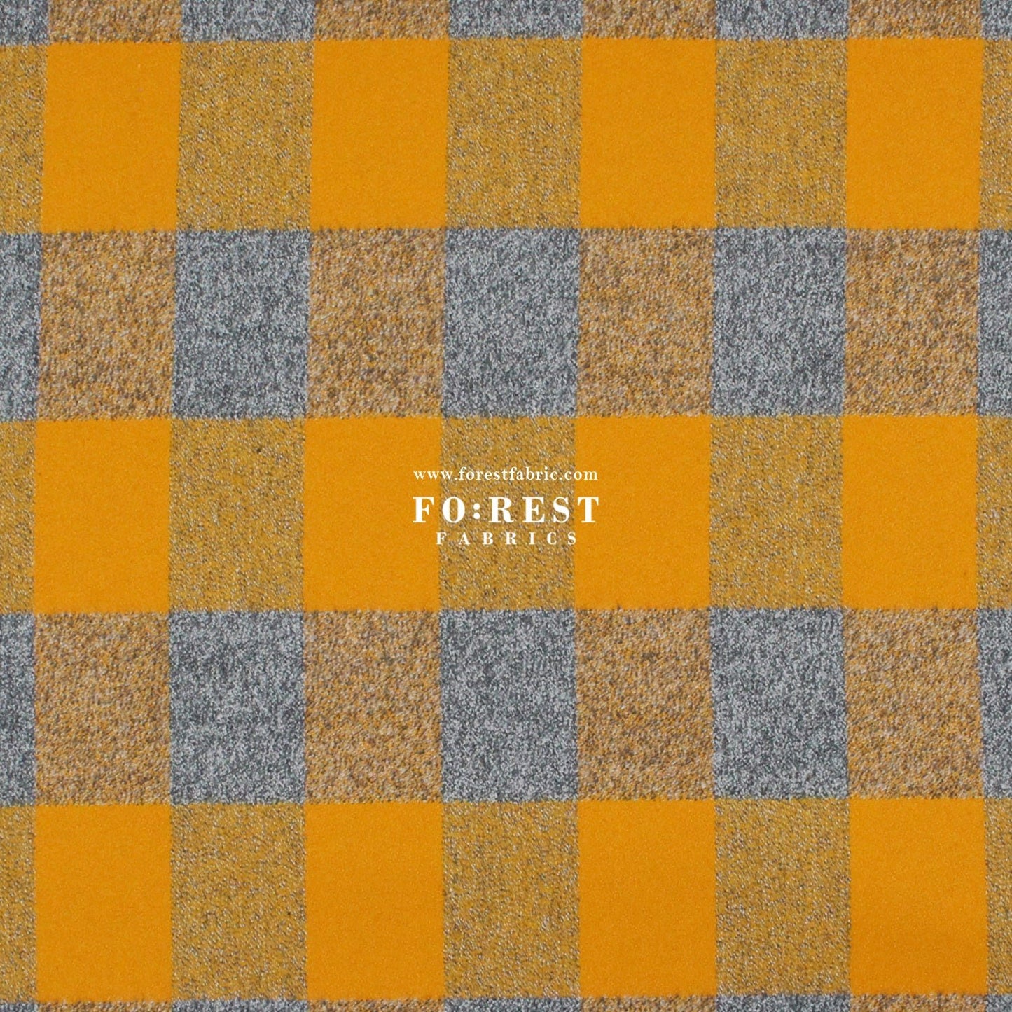 Organic Flannel - Mustard Gray Tartan 法籣絨 - FO:REST Fabric 布恩堂Liberty fabrictana lawnjapanese fabricykk zipper