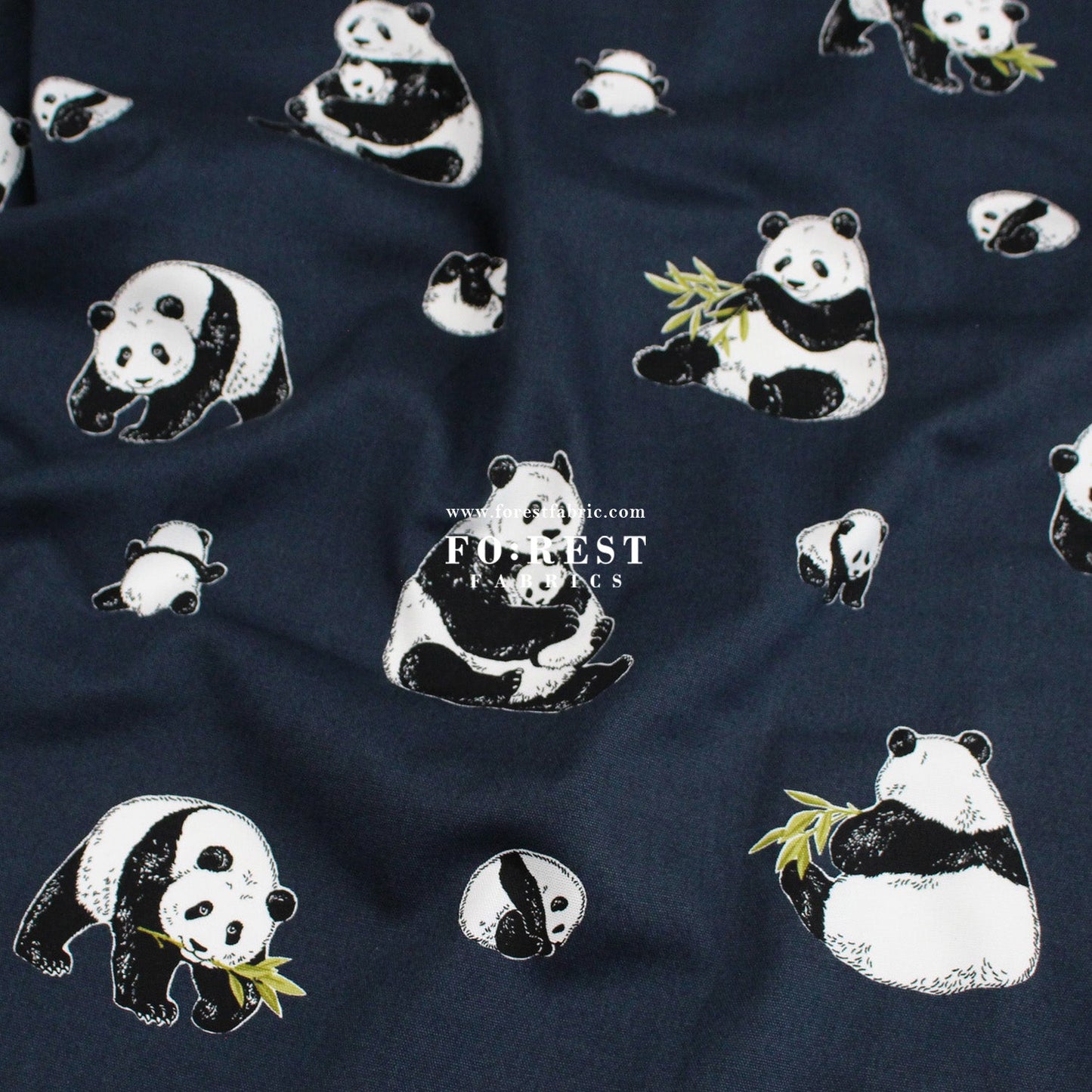 oxford - Bamboo Leaf Panda fabric - FO:REST Fabric 布恩堂Liberty fabrictana lawnjapanese fabricykk zipper