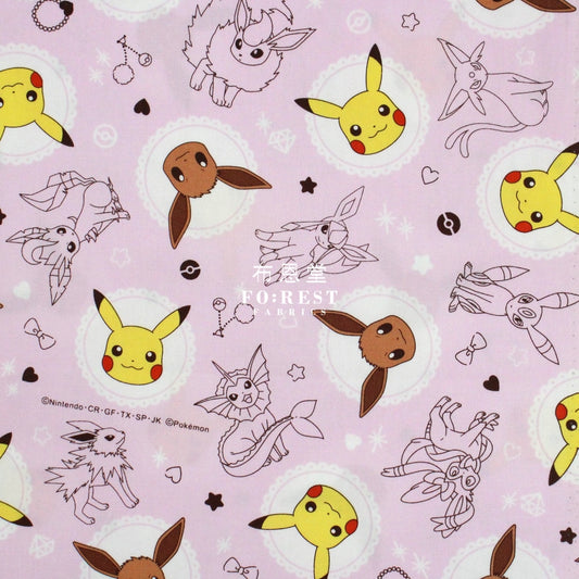 Oxford - Pokemon Pikachu Fabric Pink