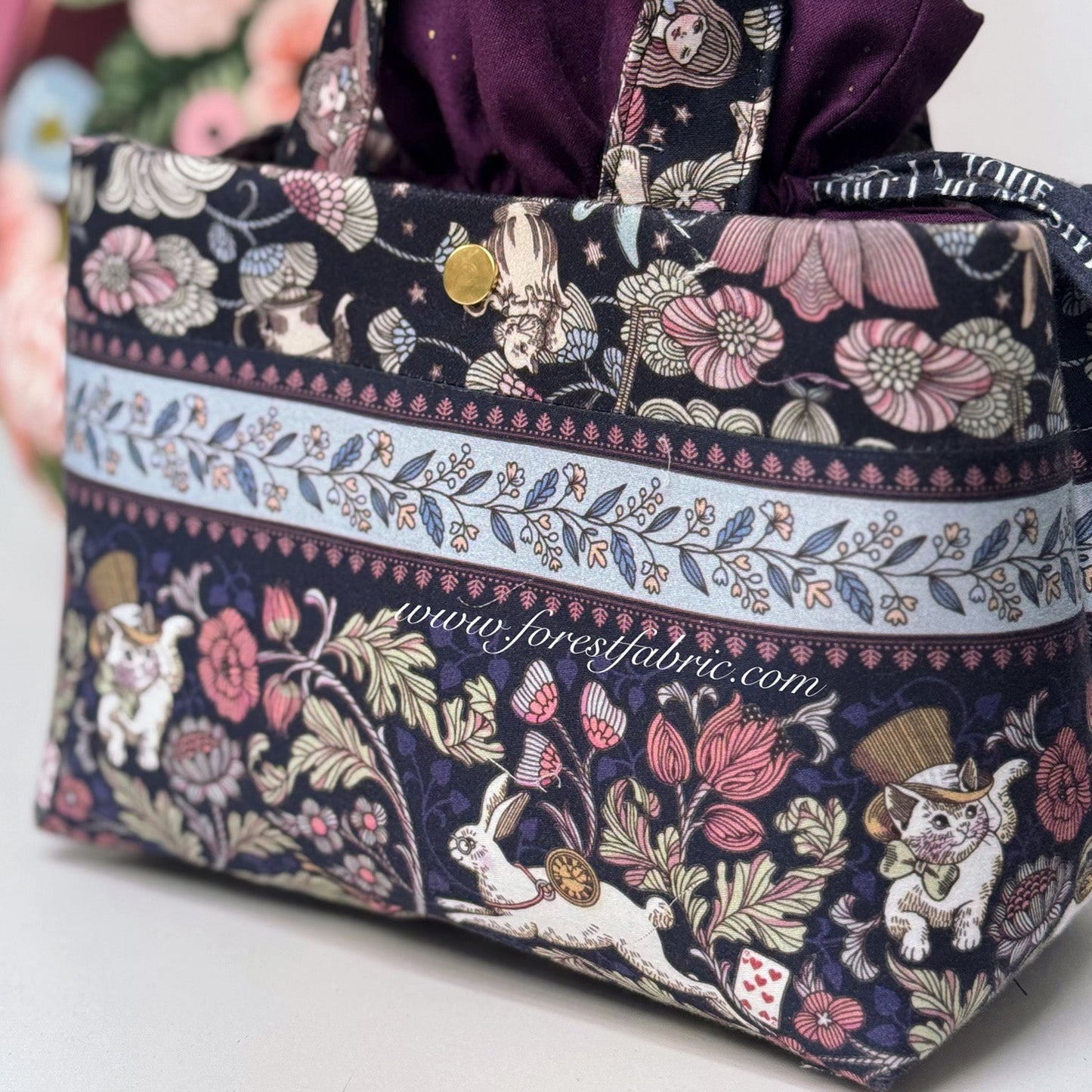 Paper Pattern Drawstring Bucket 束口水桶包 - FO:REST Fabric 布恩堂Liberty fabrictana lawnjapanese fabricykk zipper