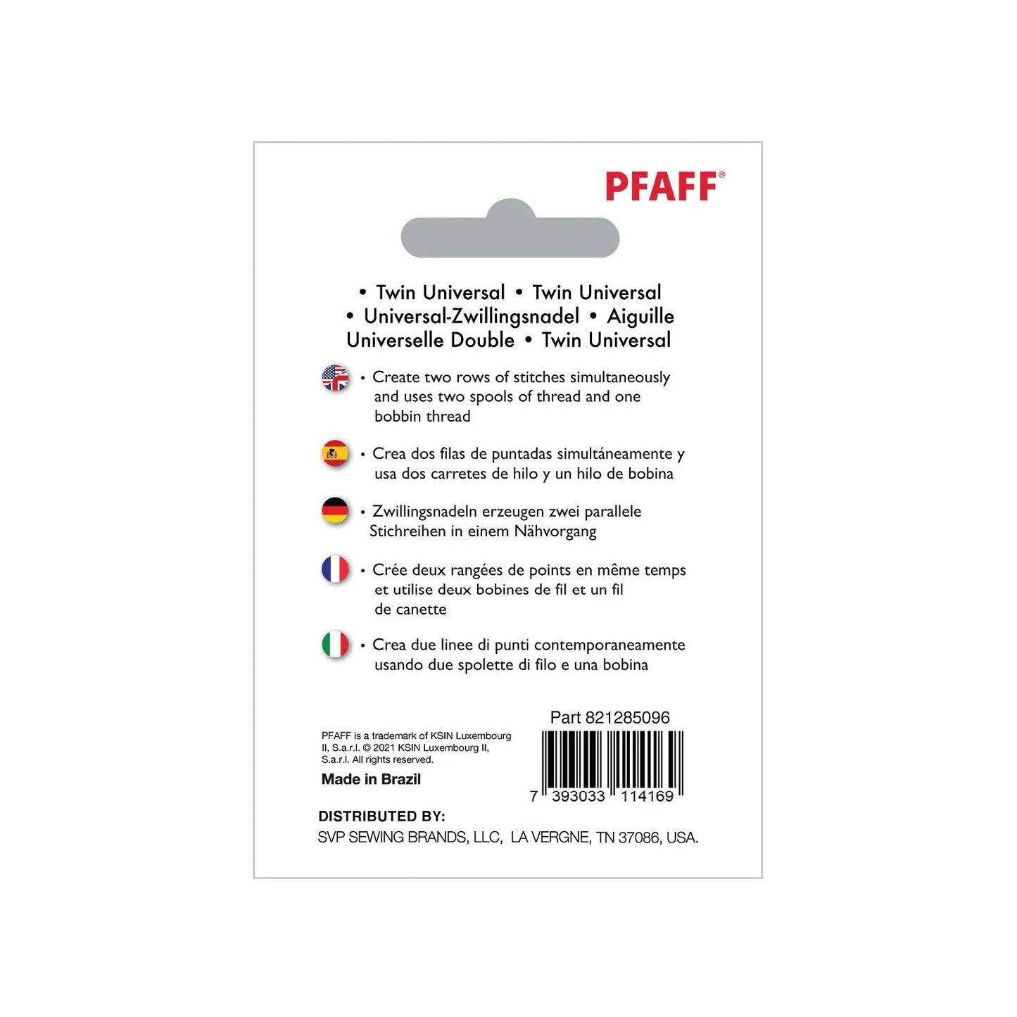PFAFF® Twin Universal Needle - Size 80/12 - 1.6mm 萬用家用雙針 - FO:REST Fabric 布恩堂Liberty fabrictana lawnjapanese fabricykk zipper