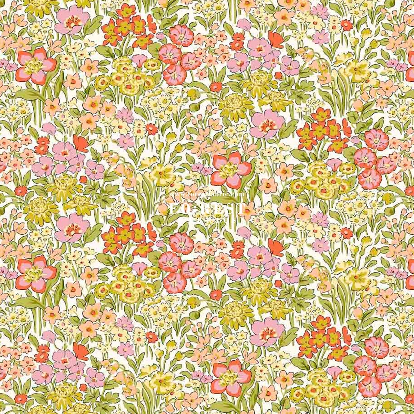 Quilting Liberty - Blooming Flowerbed fabric B - FO:REST Fabric 布恩堂Liberty fabrictana lawnjapanese fabricykk zipper
