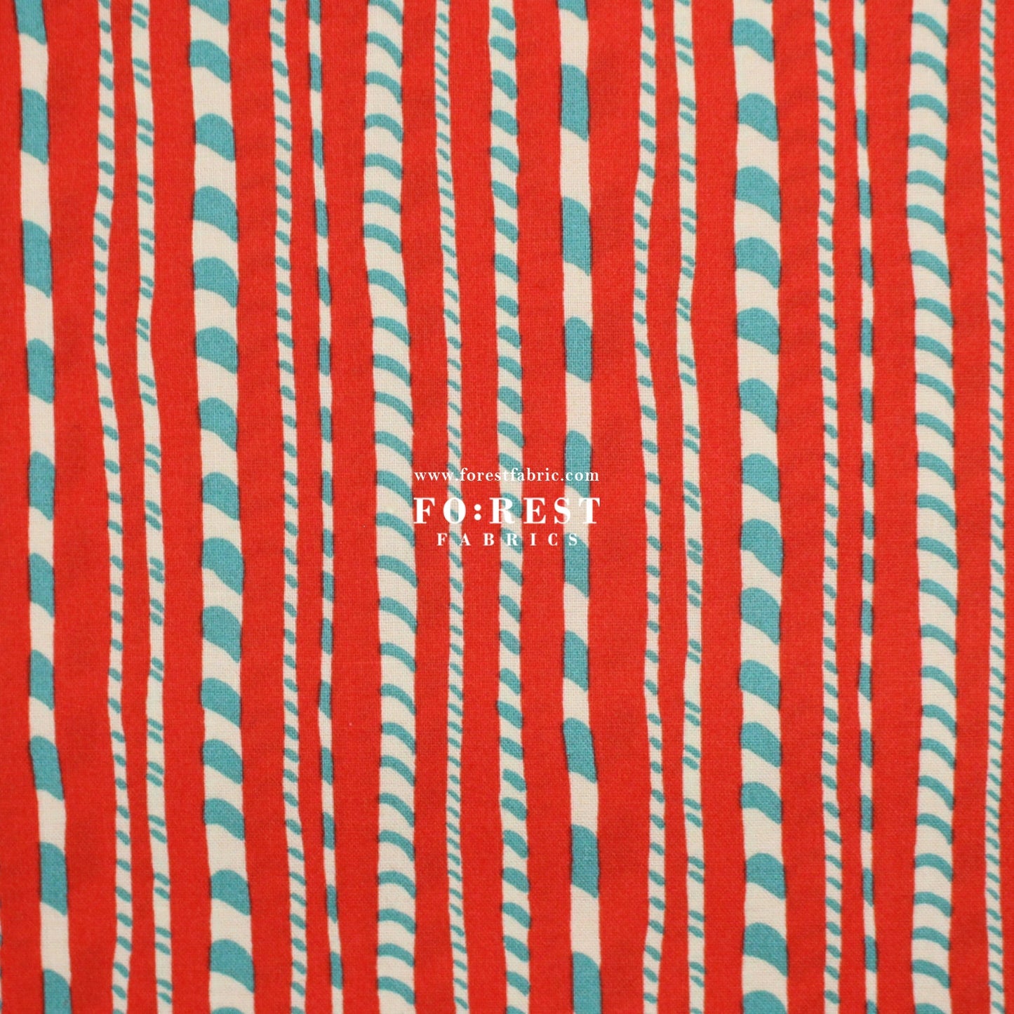 Quilting Liberty - Candy Cane Stripe fabric A - FO:REST Fabric 布恩堂Liberty fabrictana lawnjapanese fabricykk zipper