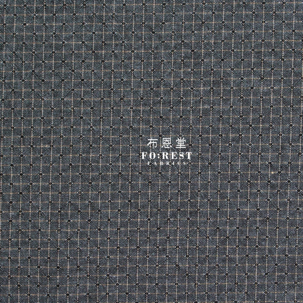 Yarn Dyed Cotton - Dark Square Dot Fabric