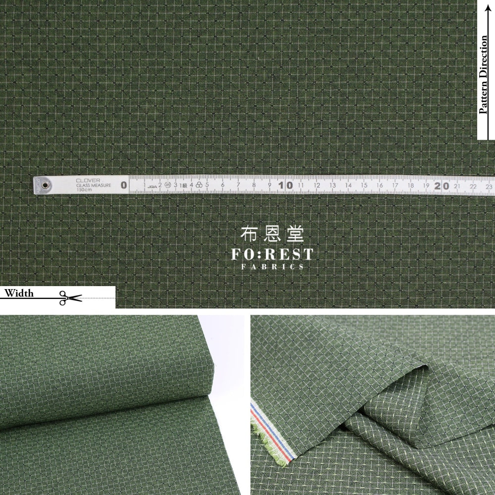 Yarn Dyed Cotton - Dark Square Dot Fabric