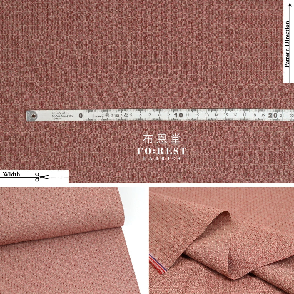 Yarn Dyed Cotton - Dark Square Dot Fabric