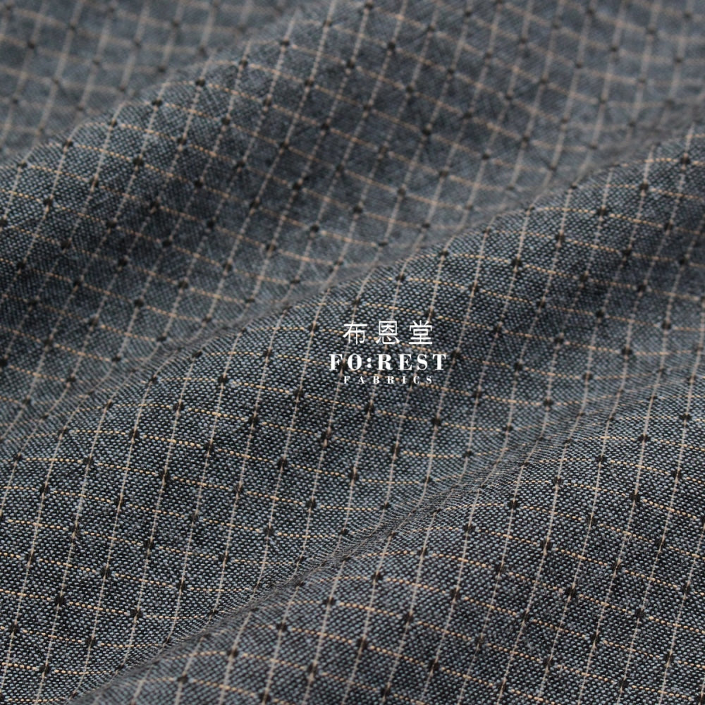 Yarn Dyed Cotton - Dark Square Dot Fabric D