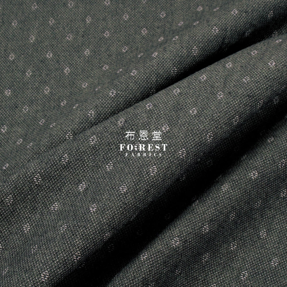 Yarn Dyed Cotton - Dots Fabric Gray Moss