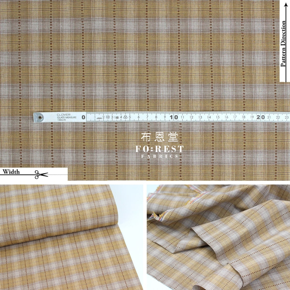 Yarn Dyed Cotton - Line Square Dot Fabric