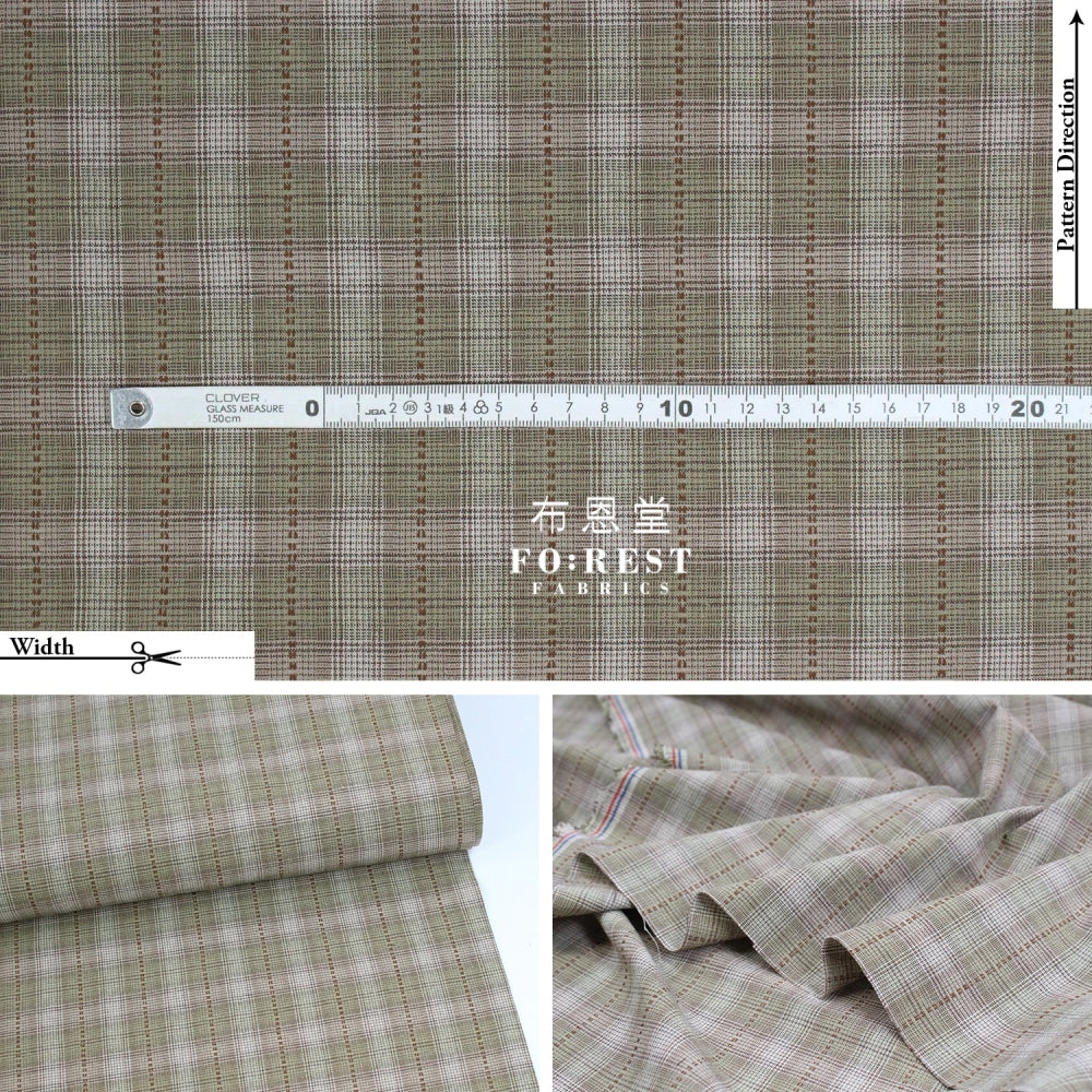 Yarn Dyed Cotton - Line Square Dot Fabric