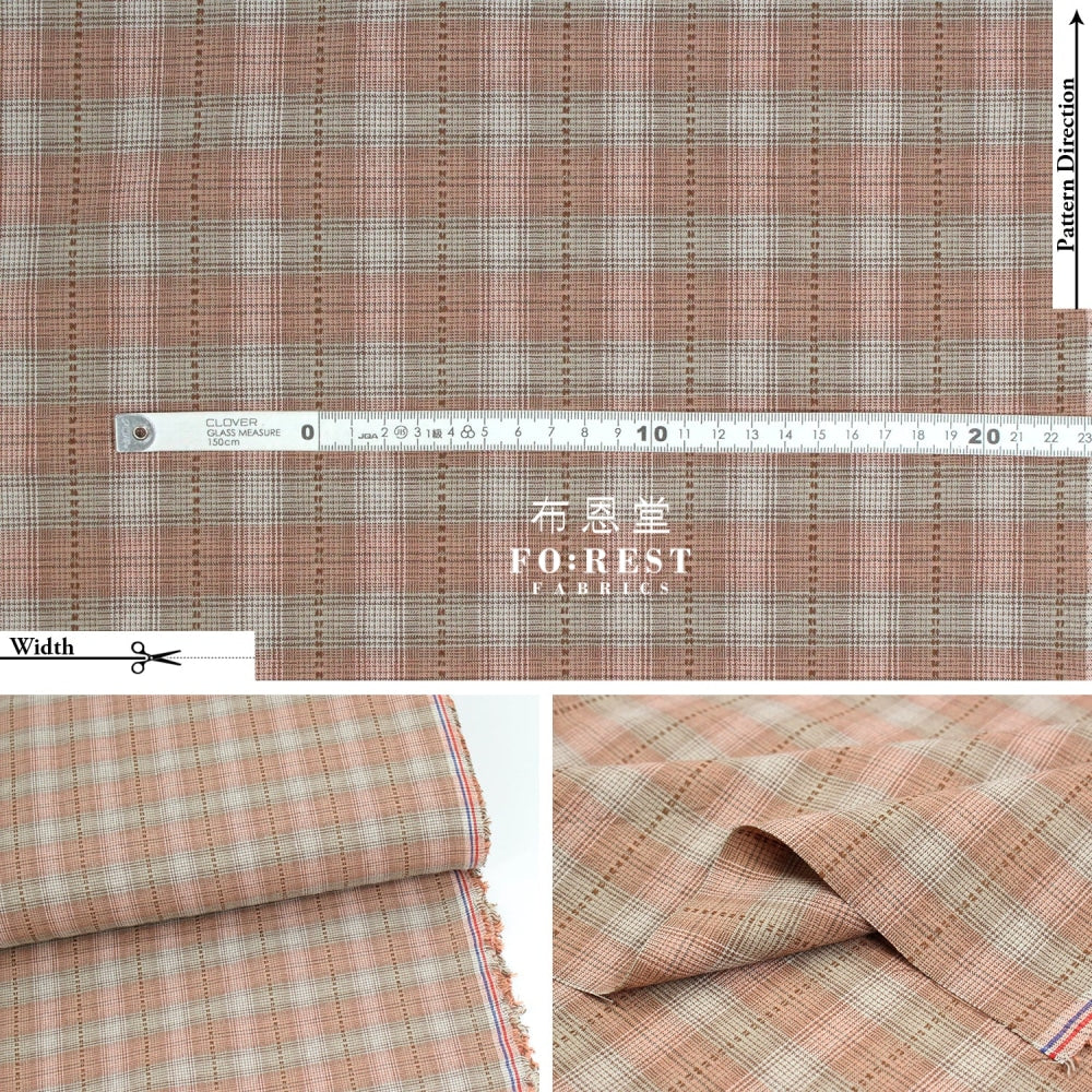 Yarn Dyed Cotton - Line Square Dot Fabric