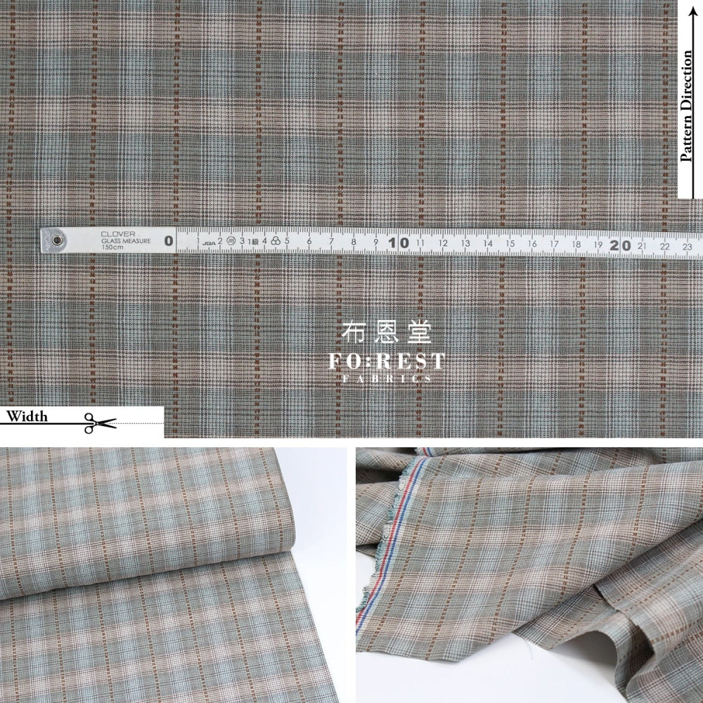 Yarn Dyed Cotton - Line Square Dot Fabric