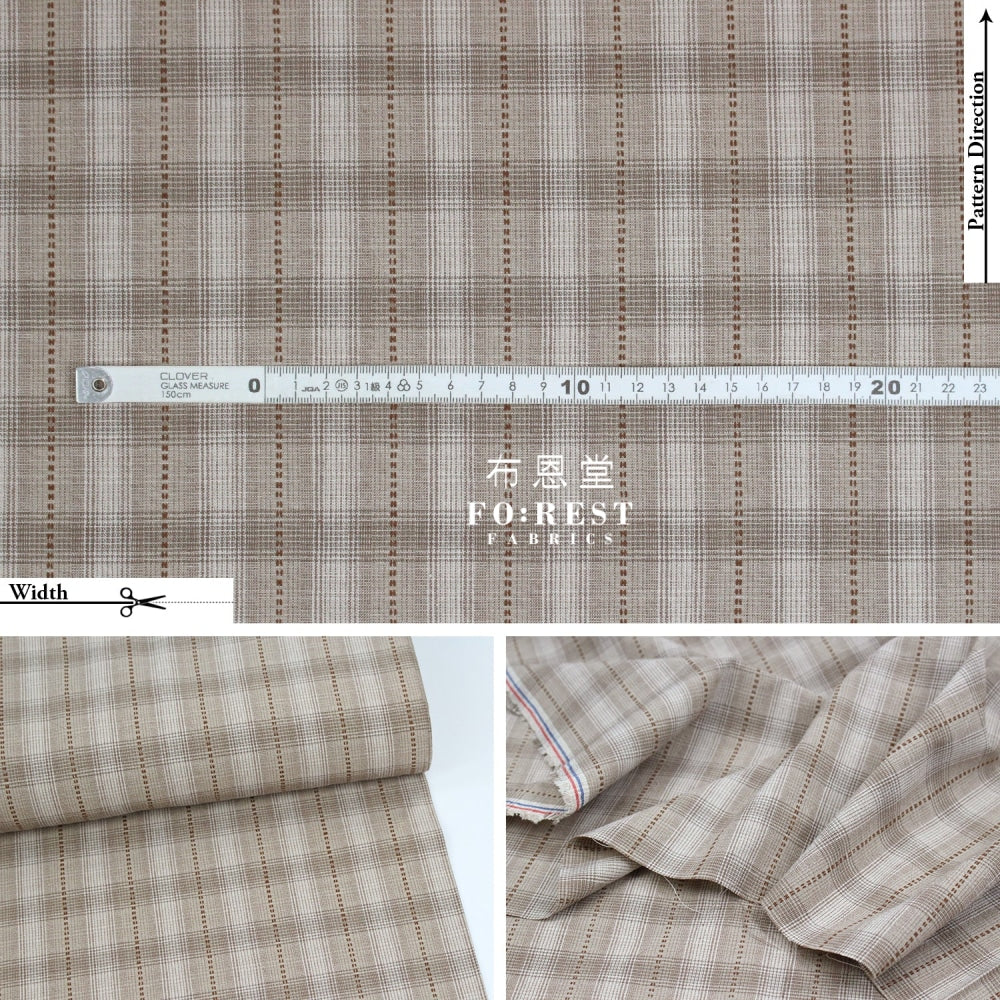 Yarn Dyed Cotton - Line Square Dot Fabric