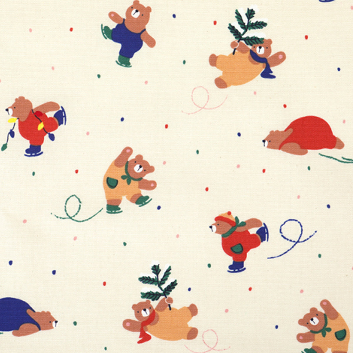 Dailylike oxford - Skate bear Fabric - forestfabric 布恩堂