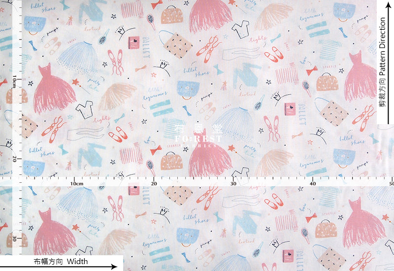 cotton - Ballet Dance fabric - forest-fabric