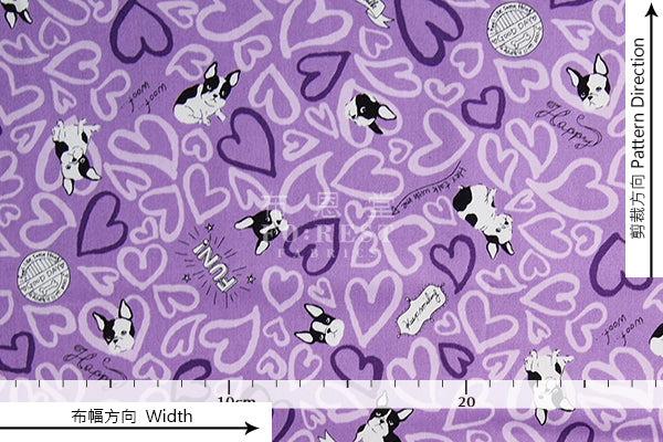 Oxford - french bulldog fabric - forest-fabric