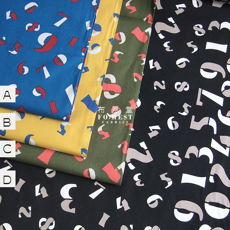 Oxford - Clock numbers fabric - forest-fabric