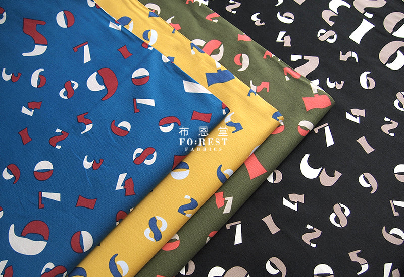 Oxford - Clock numbers fabric - forest-fabric