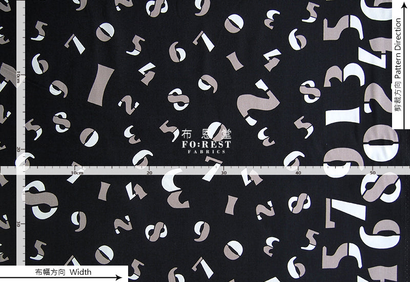 Oxford - Clock numbers fabric - forest-fabric
