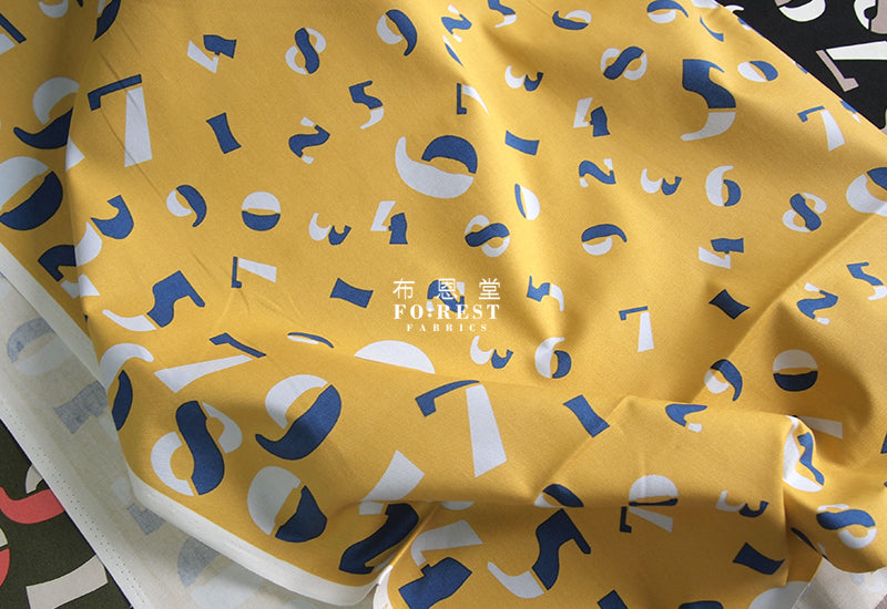 Oxford - Clock numbers fabric - forest-fabric