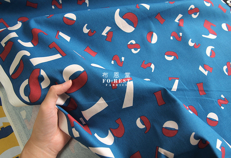 Oxford - Clock numbers fabric - forest-fabric