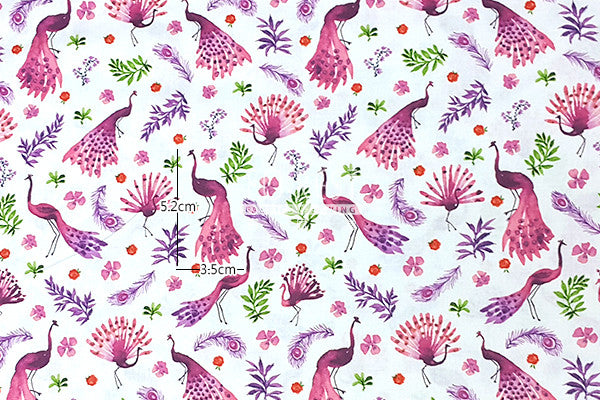 cotton - Peacock Park fabric - forest-fabric